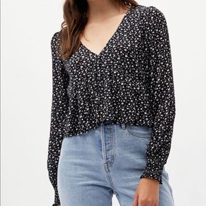Pacsun babydoll polka dot long sleeve